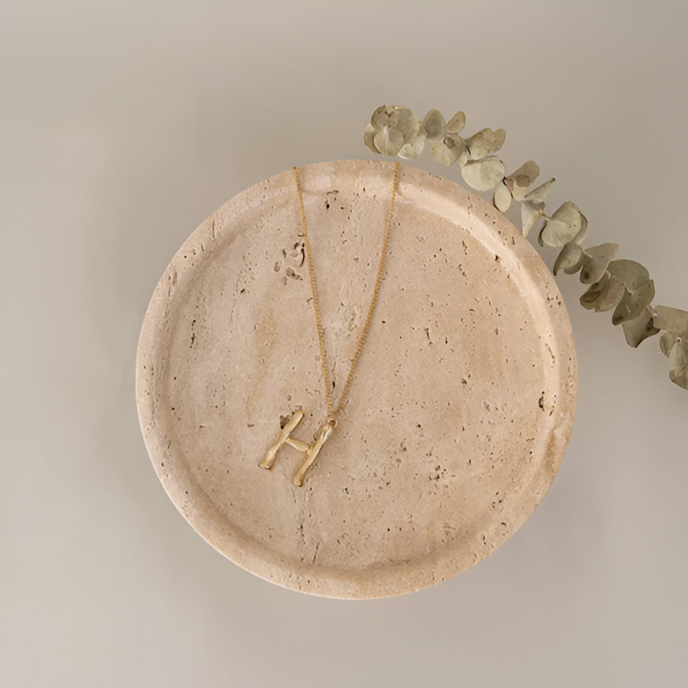 Natural Beige Travertine Jewelry Tray