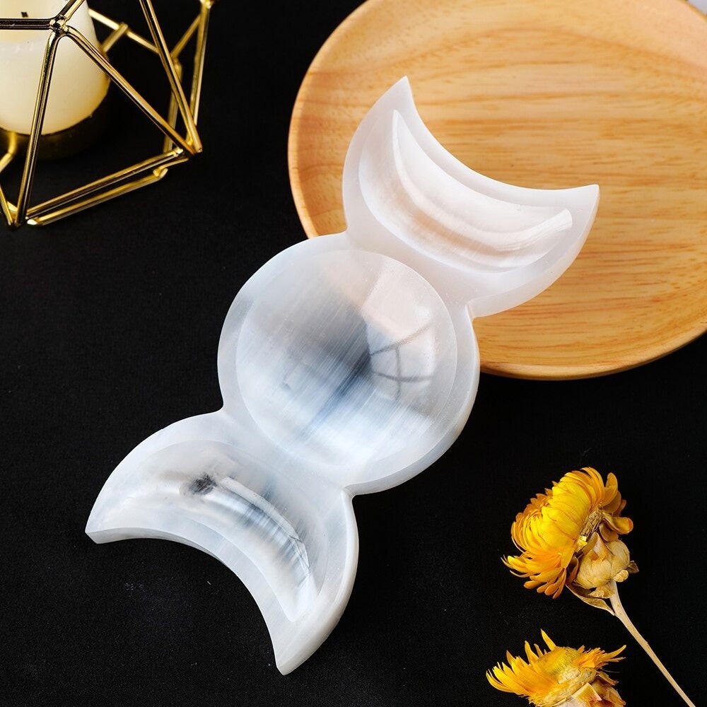 Selenite Crystal Moon Divination Bowl