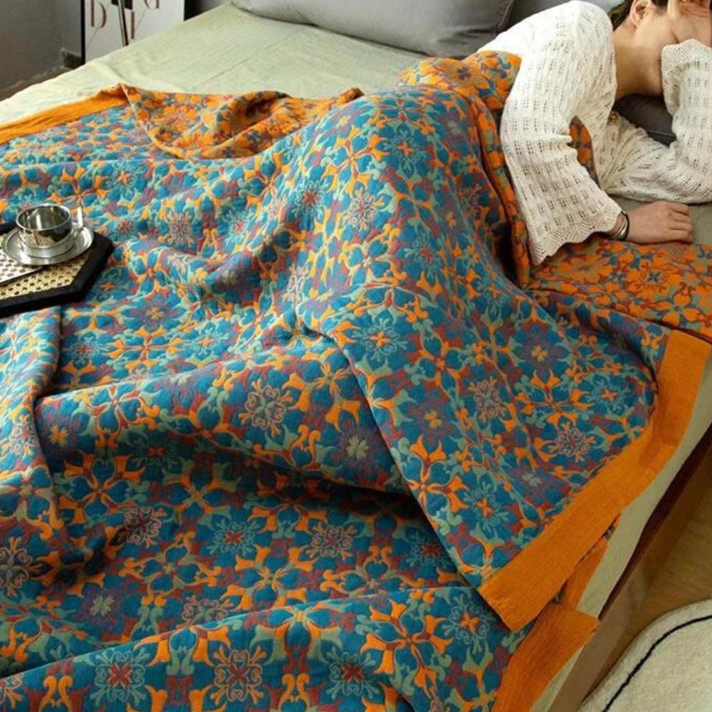 Citrus Sunrise Organic Cotton Blanket