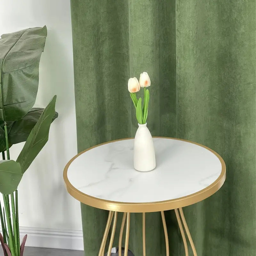 Soft Grass Green Velvet Curtain Drapes