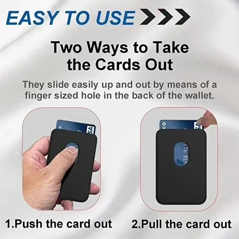 Magnetic PU Leather Card Holder Wallet for iPhone 12-15
