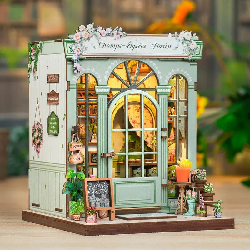 DIY Flower Shop Book Nook Kit with LED Lights
