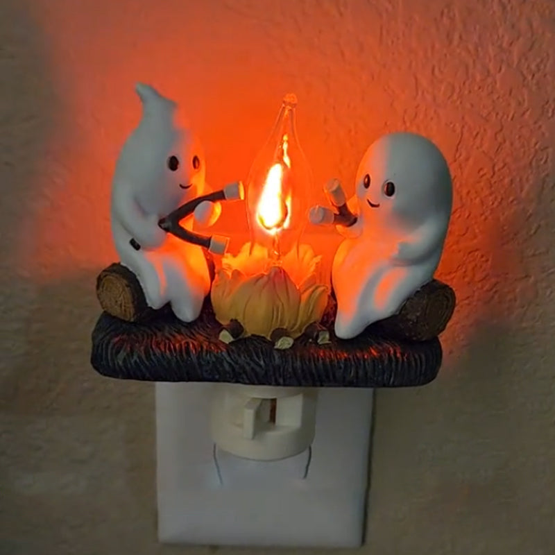 Ghost Campfire Night Light with Flickering Flame Effect
