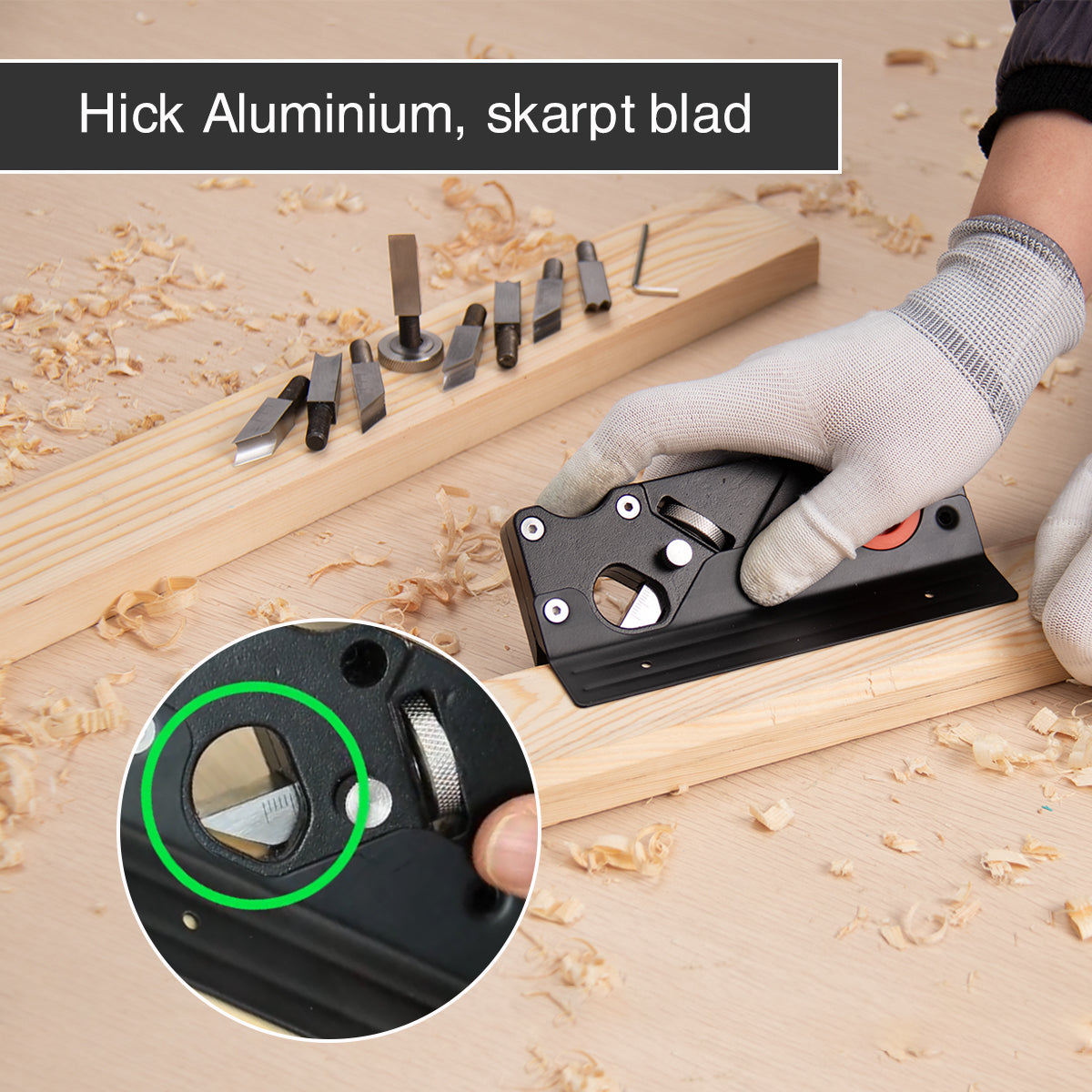 Adjustable Wood Planer Set with Carbon Steel Blades