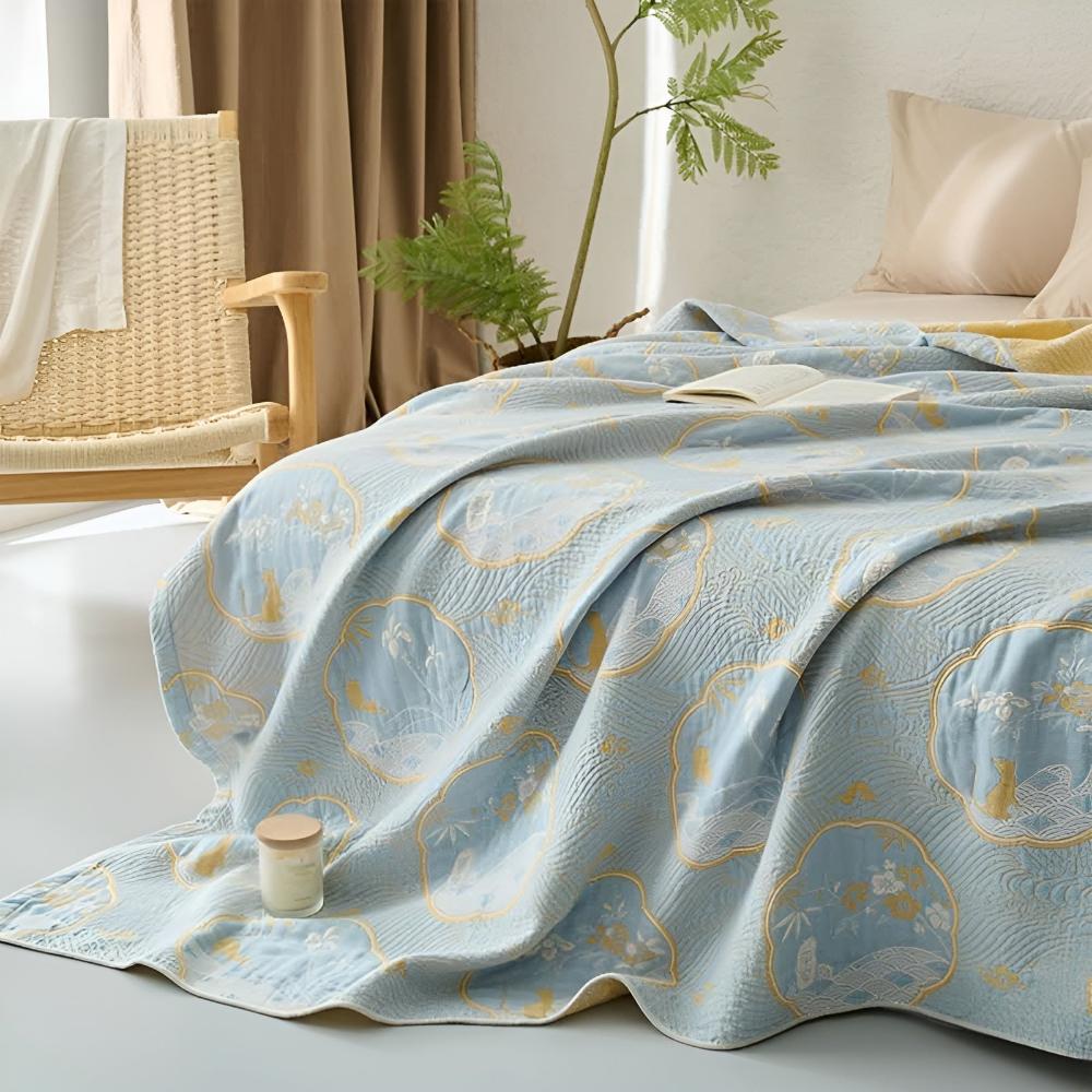 Reversible Cotton Blend Coastal Dreams Blanket