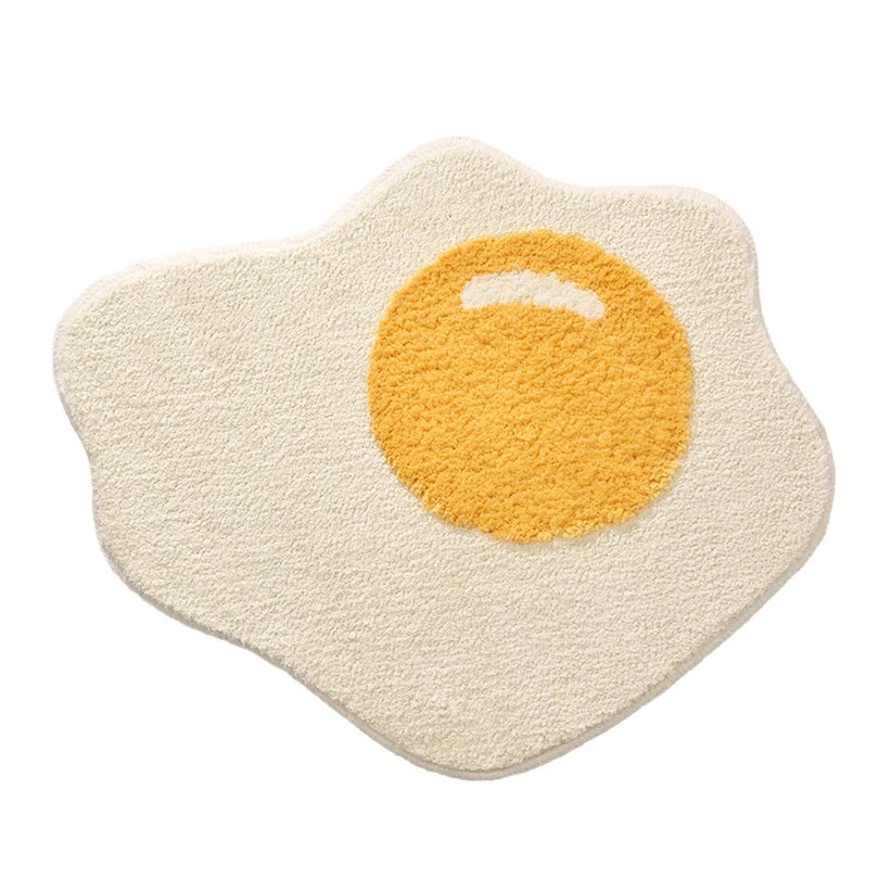 Egg-Shaped Polyester Bathroom Rug in Kawaii Style