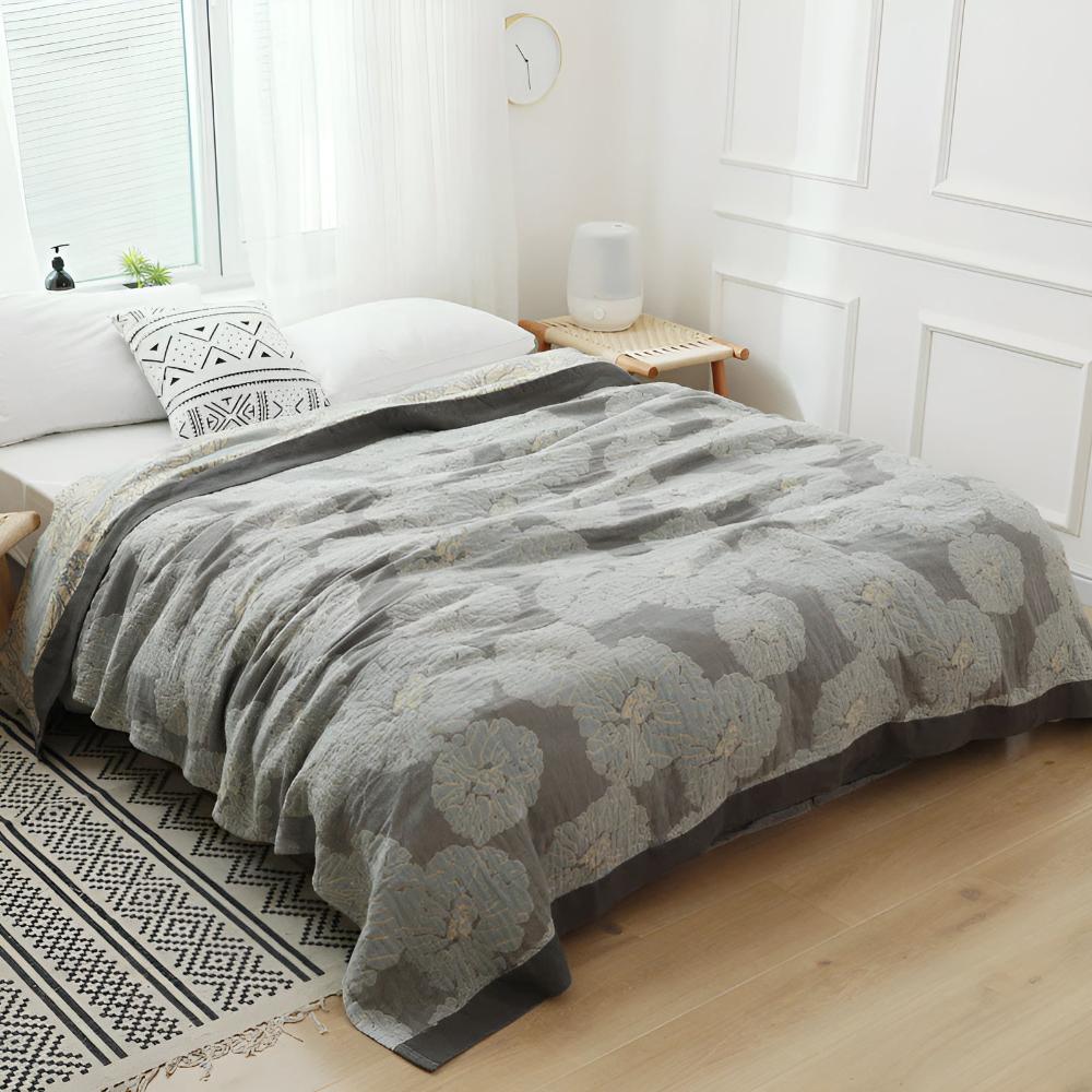 Floral Cotton Blanket for Year-Round Comfort