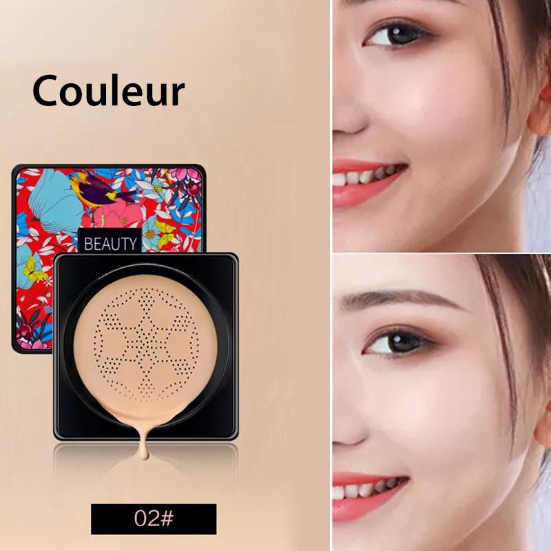 CC Cream Concealer with Mushroom Sponge Brush for All Skin Types