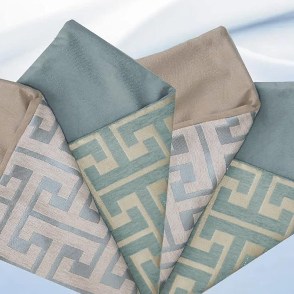 Embroidered Maze Pattern Chenille Cushion Cover
