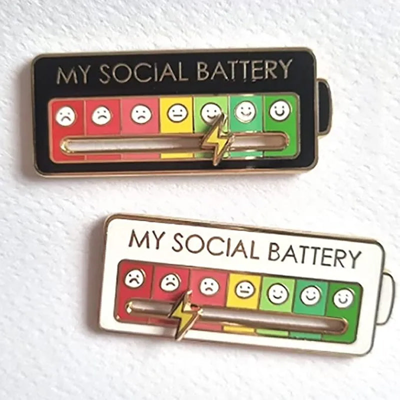 Interactive Mood Pins in Black and White Enamel