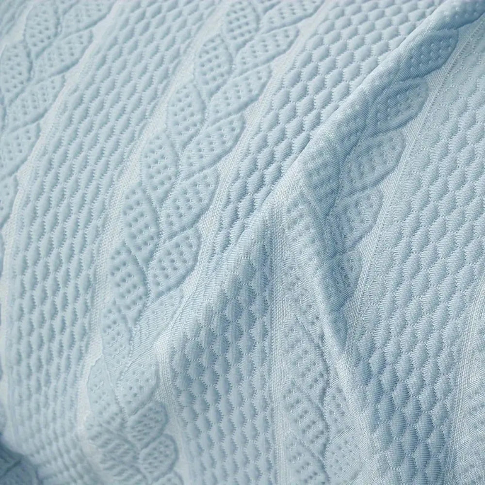 Plush Microfiber Leaf Sofa Cover with Lace Detail