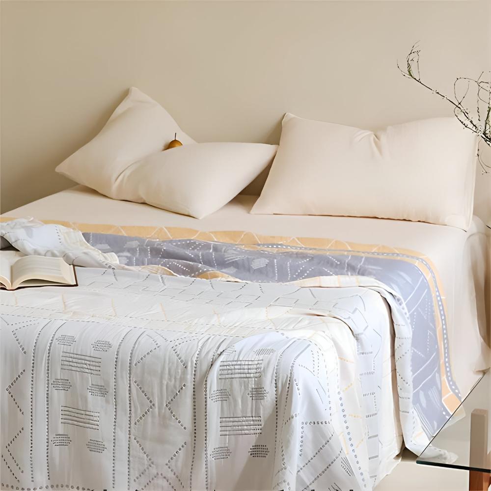 Geometric Print Organic Cotton Blanket