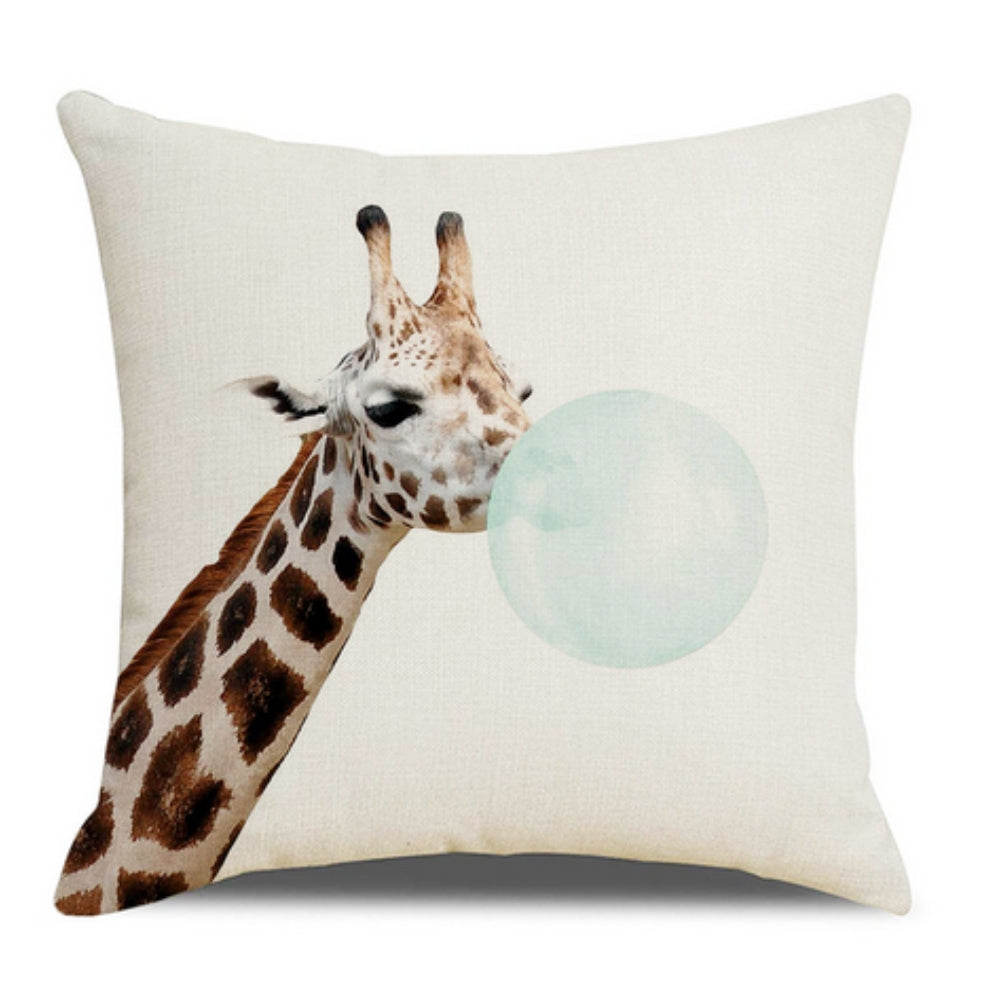 Animal Print Bubble Gum Cushion Cover