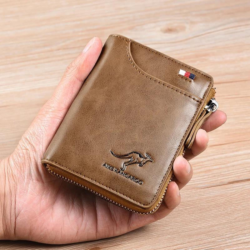 Compact RFID Wallet with Zip Closure for Cards and Cash