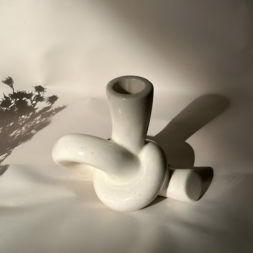 Knot Ceramic Tea Light Candle Holder
