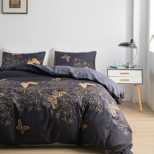 Midnight Butterfly Duvet Cover Set with Pillowcases