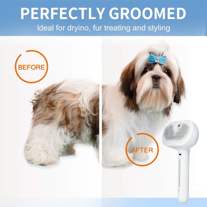 Pet Grooming Brush with Massage Effect and Easy-Clean Button