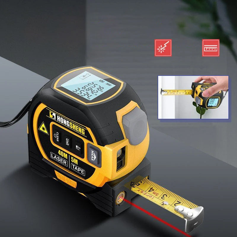 3-in-1 Laser Distance Meter and Tape Measure