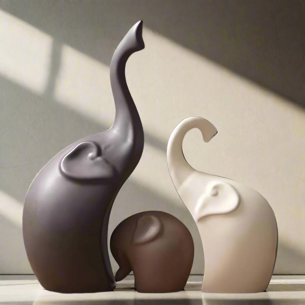 Abstract Elephant Thinker-Style Sculpture in Resin