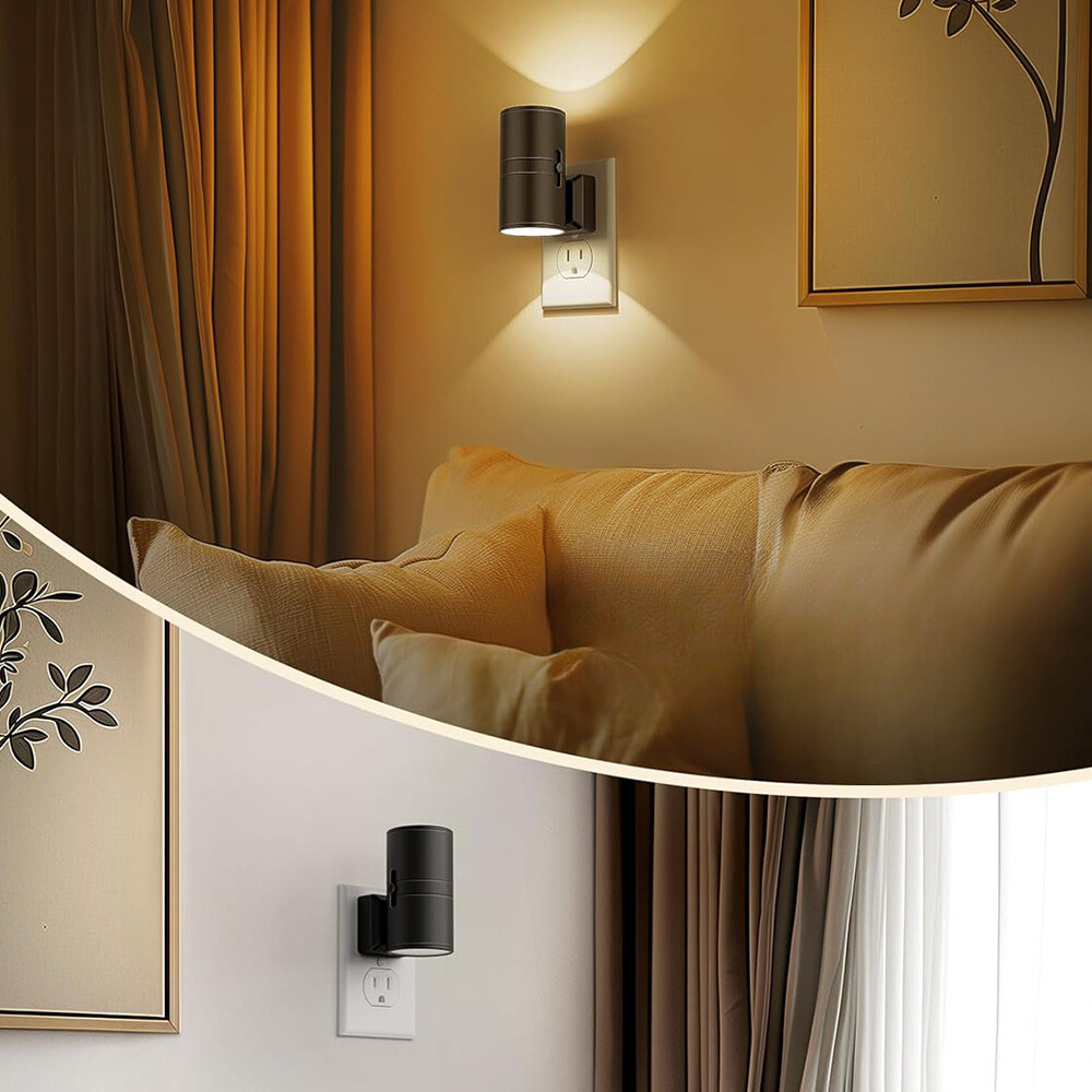 Plug-In Night Light with Adjustable Brightness and Light Sensor
