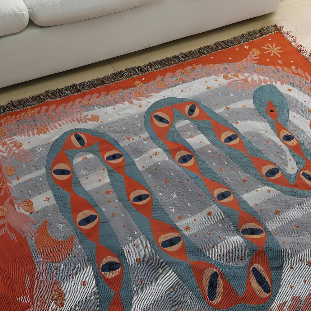 Serpent's Embrace Microfiber Blanket with Jacquard Weave