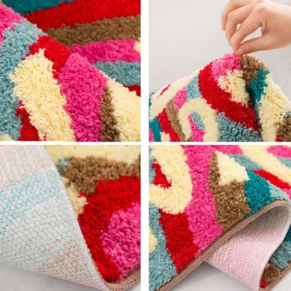 Ultra-Soft Rainbow "GET NAKED" Bath Mat with Non-Slip Backing