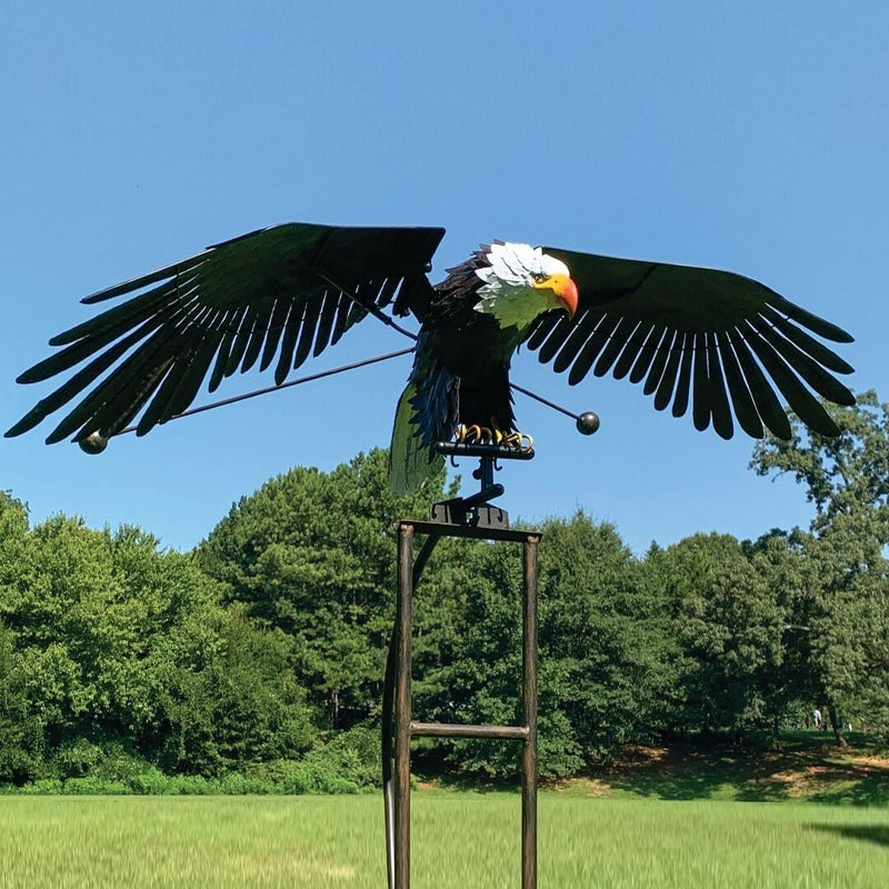 Metal Eagle Windmill Garden Art Decor