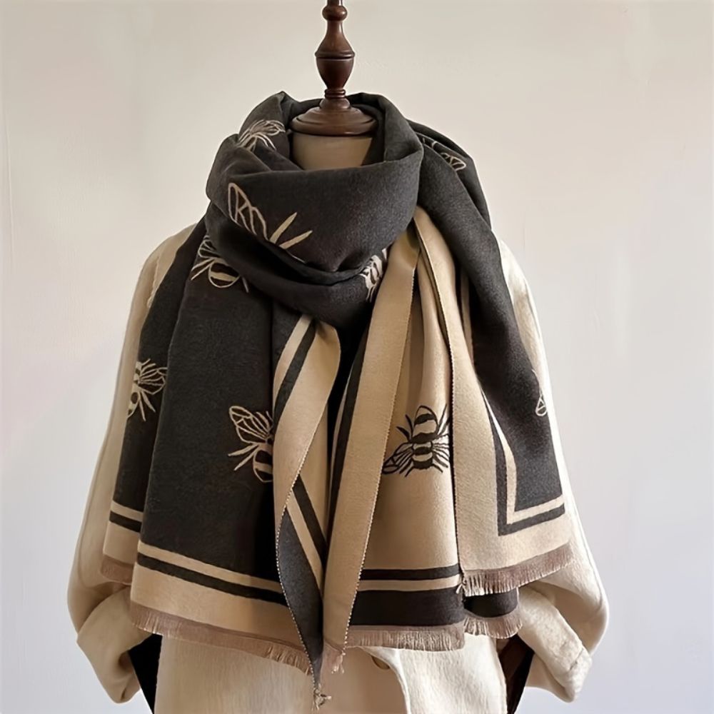 Bee Pattern Microfiber Winter Scarf
