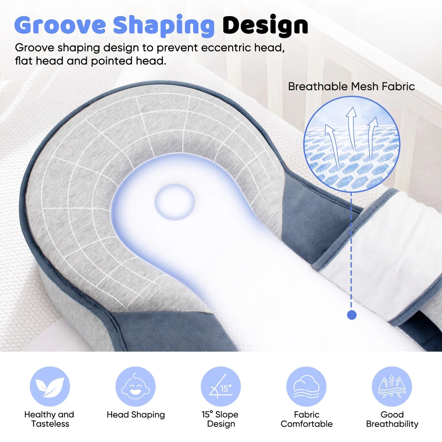 Elevated Anti-Reflux Baby Lounger for Newborns and Infants