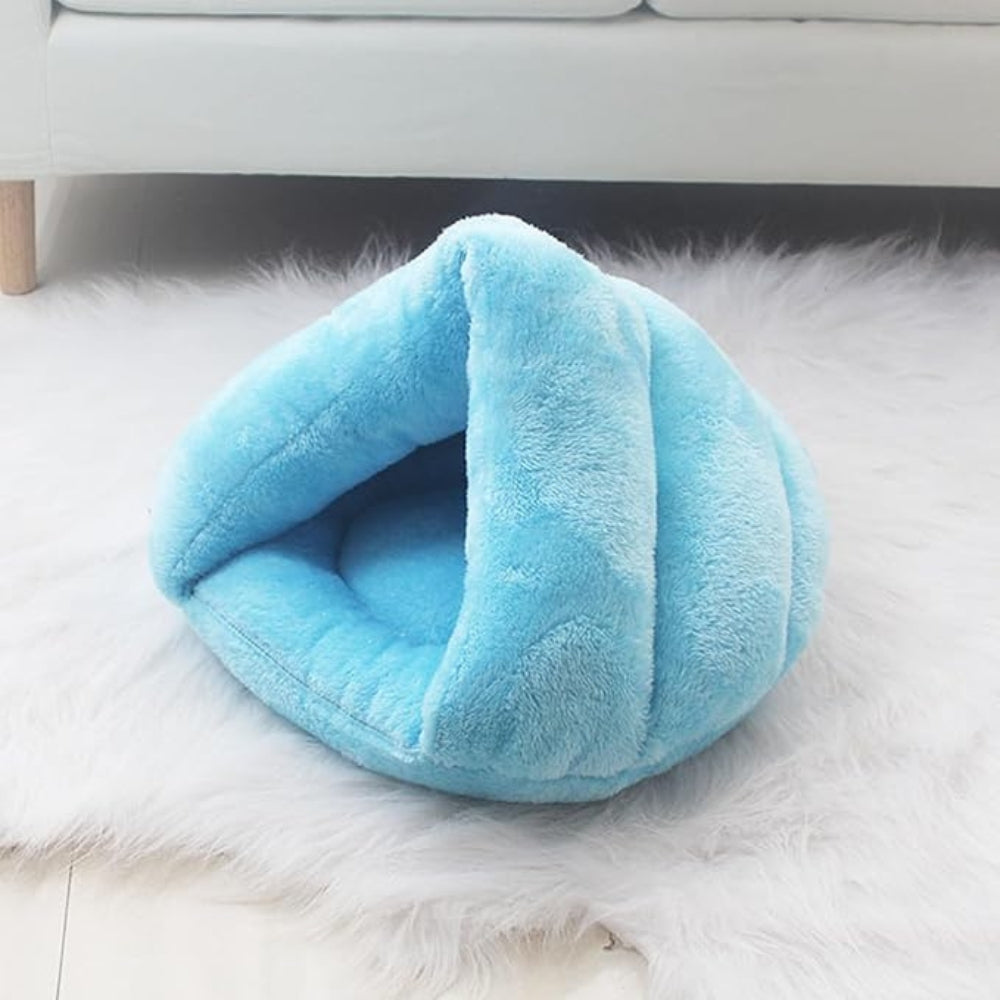 Cozy Polar Fleece Pet Cave Bed for Cats and Small Dogs