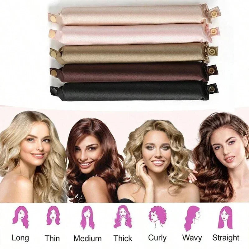 Vegan Satin Heatless Hair Curler Headband