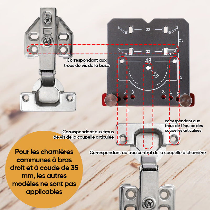 35mm Aluminum Alloy Hinge Hole Locator Tool