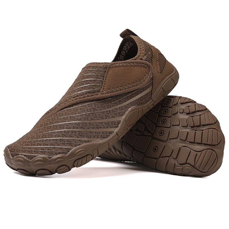 Slip-On Breathable Sports Shoes with Ribbed Detailing
