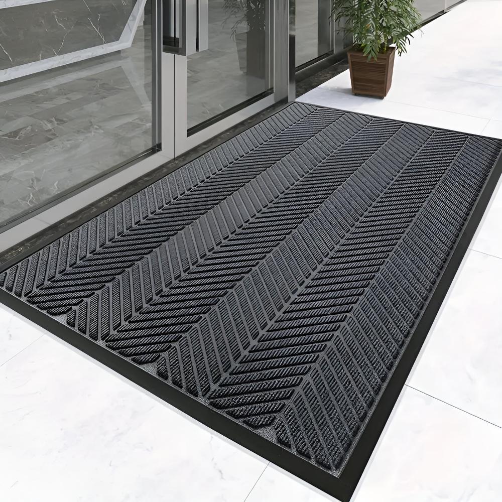 Chevron Textured Non-Slip Door Mat