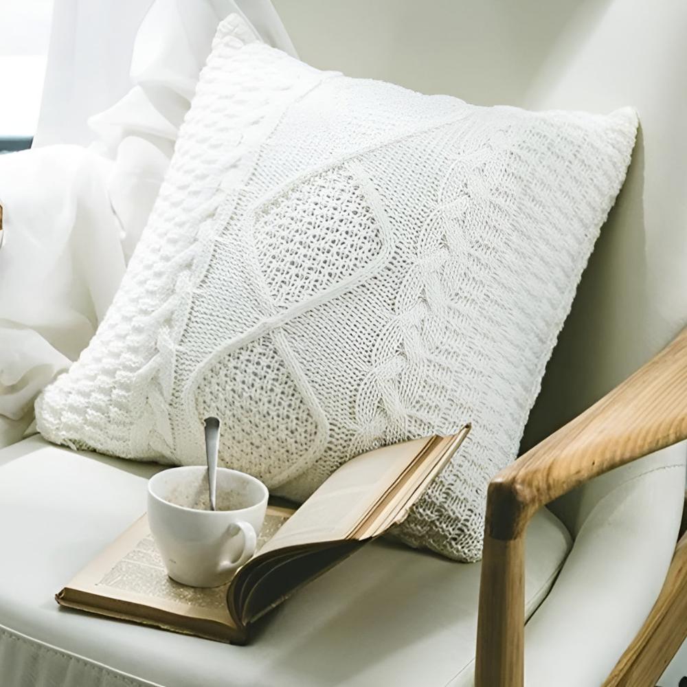 Braided Knitted Acrylic Cotton Cushion Cover