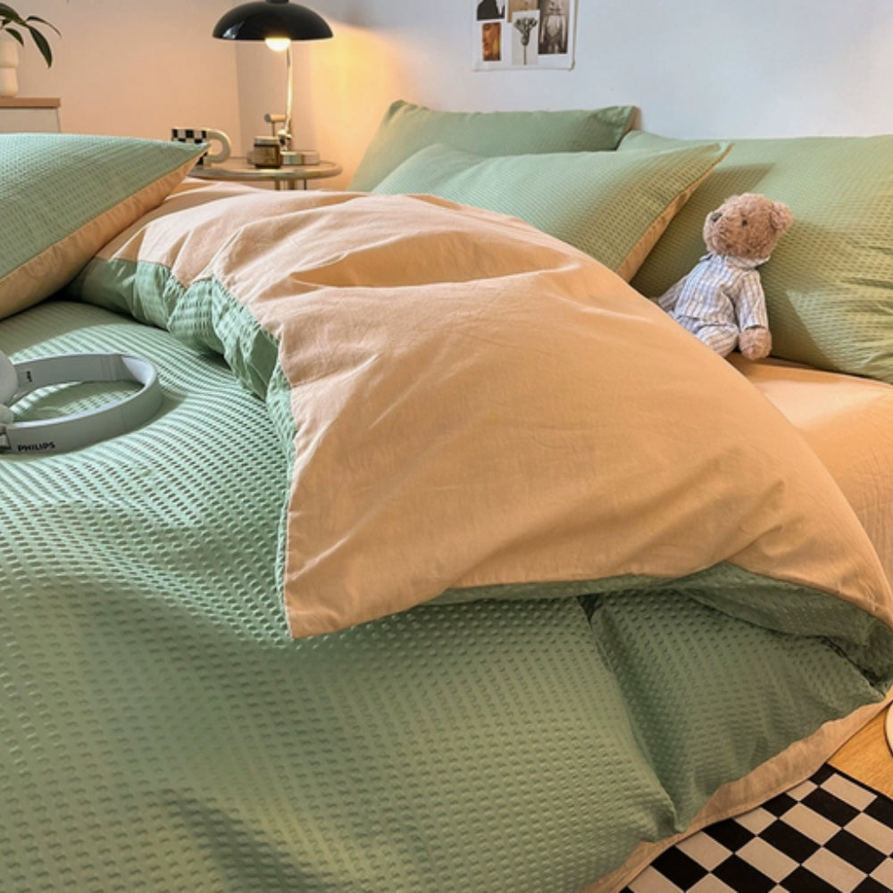 Ultra-Soft Waffle Duvet Cover Set with Pillowcases