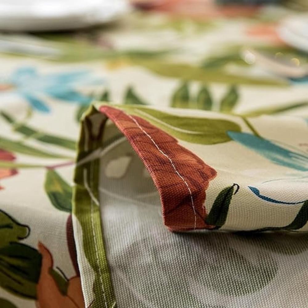 Monstera Leaves Cotton Tablecloth for Tropical Dining