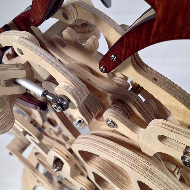 Wooden Kinetic Hummingbird Sculpture with Moving Wings