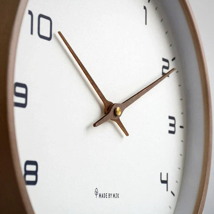 NordicTimber Wooden Wall Clock - Eco-Friendly Brown and Cream Design