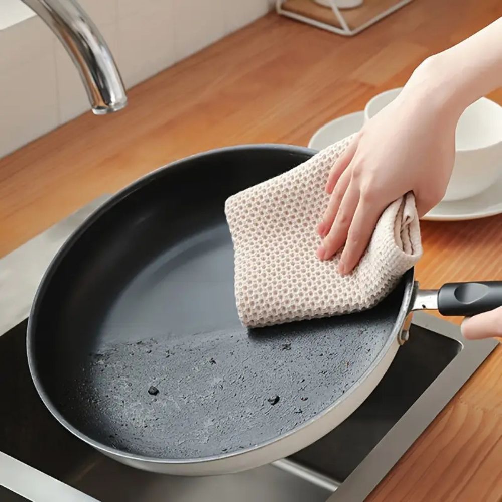 Honeycomb Cotton Kitchen Towels - Super Absorbent and Quick Drying