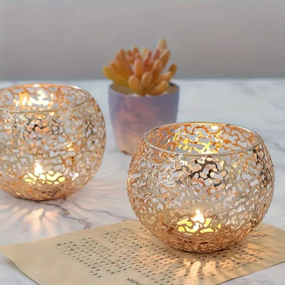 Geometric Iron Tealight Candle Holder