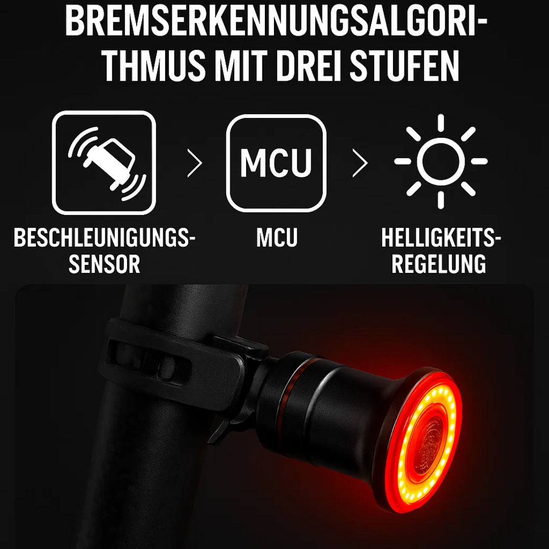 USB Rechargeable Smart Bike Rear Light with Automatic Brake Signal