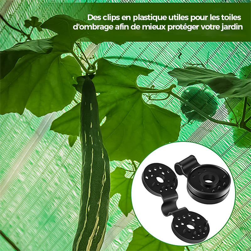 Plastic Shade Cloth Clips - Durable Black Garden Net Fasteners
