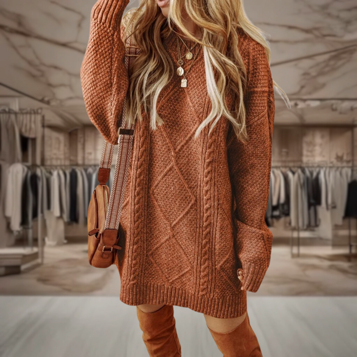 Ciara | Oversized Cable Knit Dress