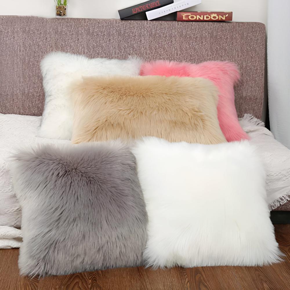 Plush Furry Cushion Covers 18x18 Inch