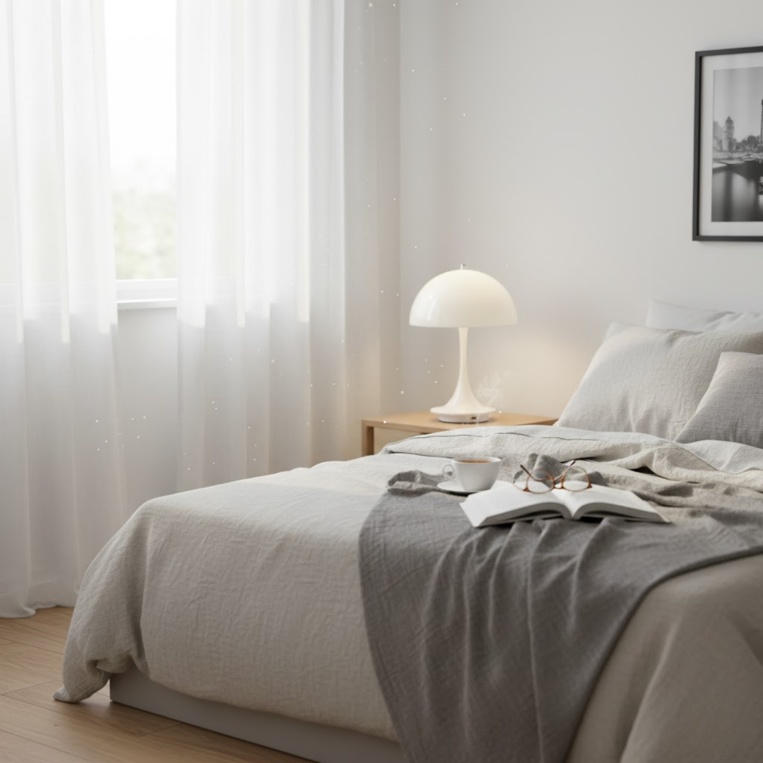 Wireless Rechargeable LED Table Lamp with Dome Shade