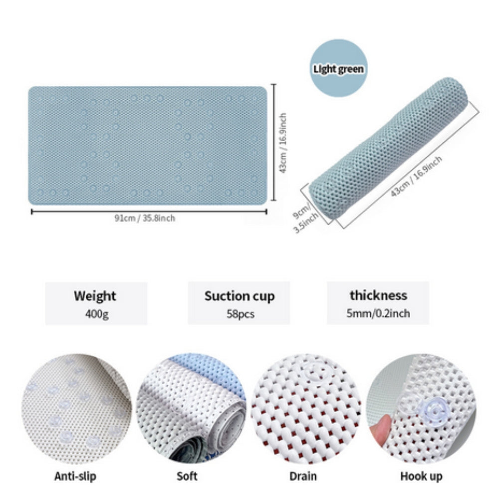 Deluxe Soft Non-Slip Bathtub Mat with Suction Cups