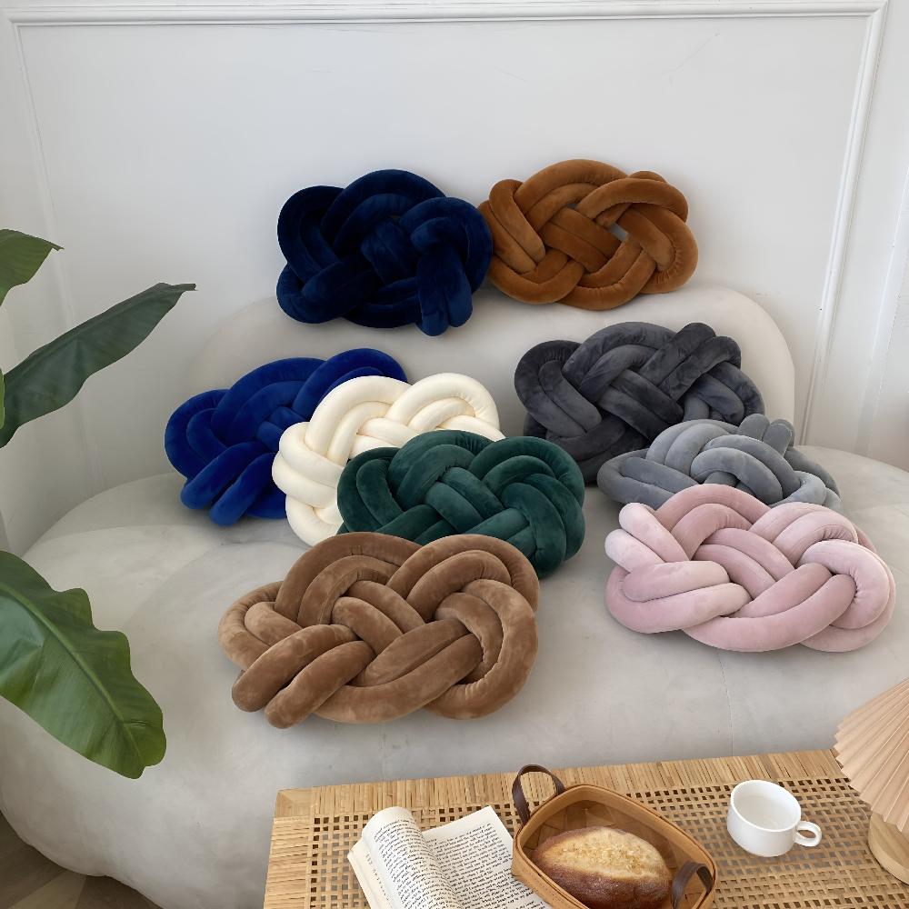 Braided Plush Cotton Cushion 18x14 Inches
