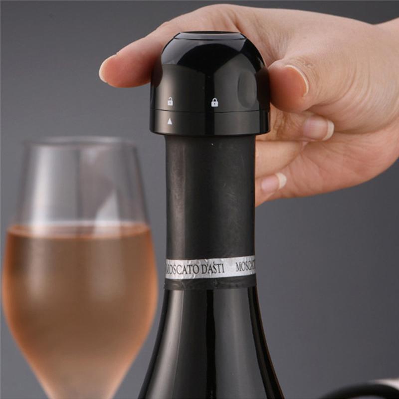 Reusable Silicone Wine and Champagne Bottle Stopper with Twist-Lock Seal