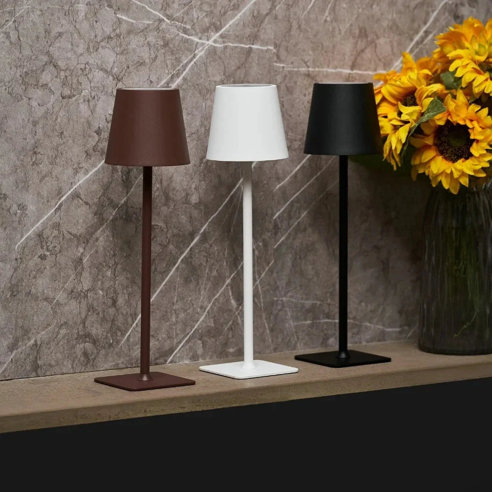 Tall Rechargeable Dimmable Table Lamp for Indoor and Outdoor Use